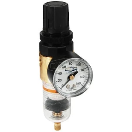 Dixon Wilkerson by Self-Relieving Miniature Filter/Regulator with GC620 Gauge, 1/8 in NPT/BSPP-G Port BB3-01MG