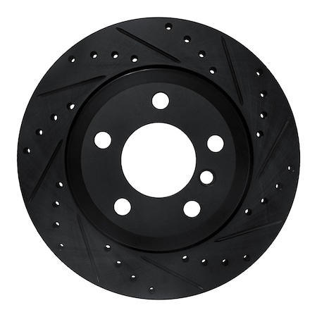 Dynamic Friction Co DFC Brake Rotor - Drilled and Slotted - Black 633-31143R