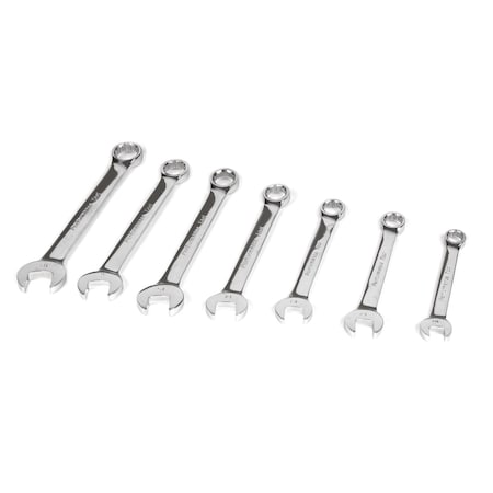 Performance Tool 7 pc. Metric Combination Wrench Set, Chrome Alloy Steel, Chrome Plated W30001