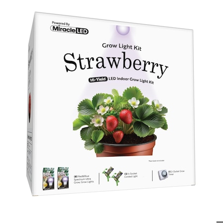 Miracle Led Strawberry Starter Grow Light Kit, UG Purple Spectrum, 2PK 803396