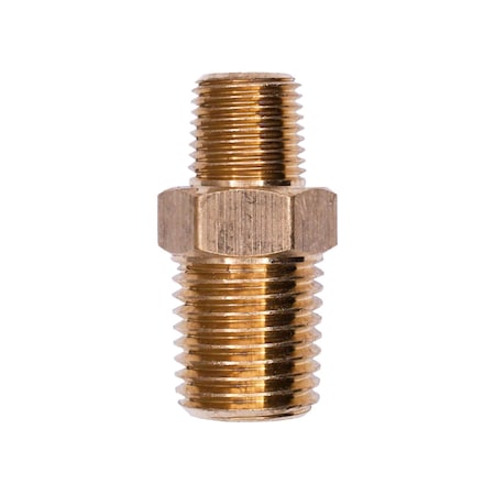 Auveco Brass Hex Nipple 1/4in Threads A 1/8in Threads B, 5PK 318