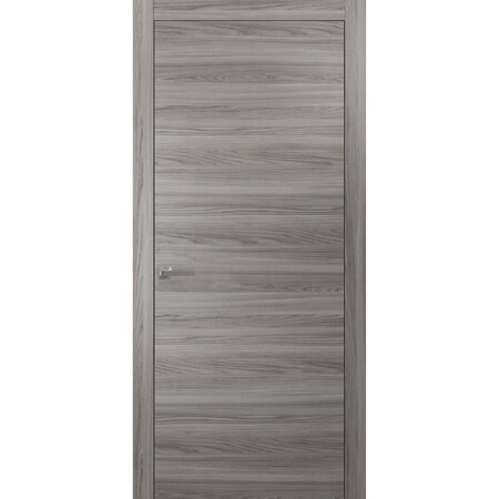 Sartodoors Modern Solid Interior Door with Handle, Planum 0010 Ginger Ash, Single Regural Panel Frame Trims, B PLANUM0010ID-GA-4296