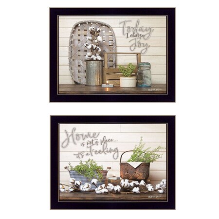 Set Of Two Choose Joy Black Framed Print Wall Art, 2PK