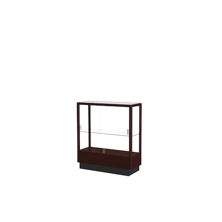 Ghent Heritage Wood Display Case, Java Hardwood, White Back, 40''H x 36''W x 14''D 8949M-WB-J