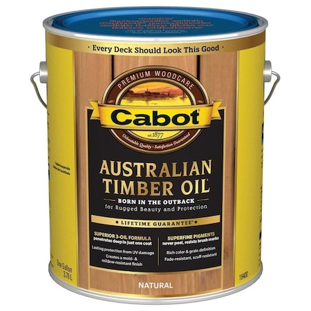 Cabot 140.0019400.007 Australian Timber Oil, Flat, Natural, Liquid, 1 gal 19400