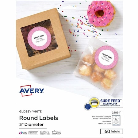 Avery Glossy White Labels, PK60 22891