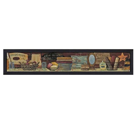 Homeroots Country Bath Shelf 1 Black Framed Print Bathroom Wall Art 415293