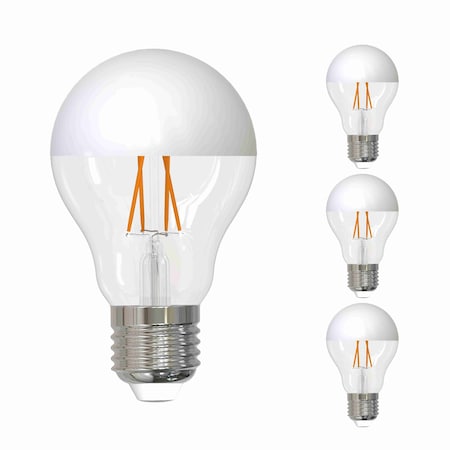 Bulbrite LED Filament, 5 Watt Dimmable A19 Light Bulb, Half White Finish, E26 Base, 2700K 400 Lumens, 4PK 862065