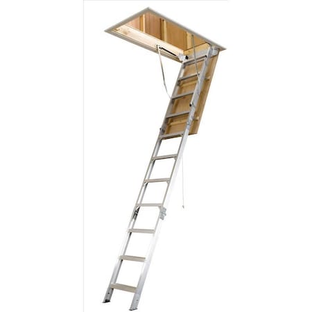 Werner 8 To 10 ft. Ceiling 25 in. x 54 in. Aluminum Attic Ladder Type IAA 375 lb. capacity AH2510C