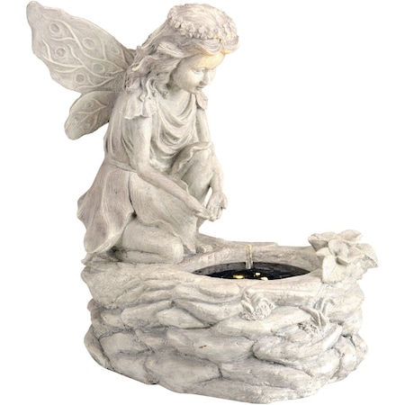 Lumineo 17.3'' W.x18.5'' H.x11.2'' L. Polyresin Fairy Solar Fountain 9893001