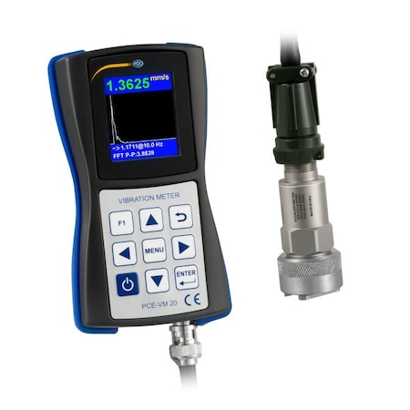 Pce Instruments Vibration analyzer, 0-200 m/s sq. with FFT and IEPE sensor to 15 kHz, USB + SD PCE-VM 20
