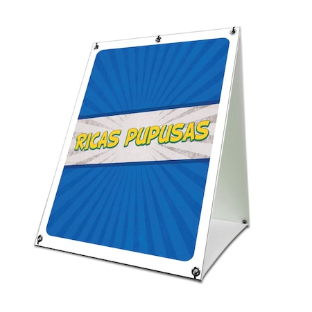 Signmission Ricas Pupusas, 36 Inch x 24 Inch A-frame Yard Sign, Coroplast Yard Sign SBC-2436-30421