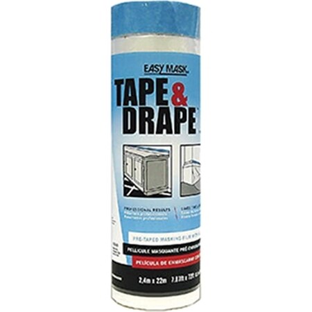 Trimaco 396490 Easy Mask 2.4 x 22 m. Plastic Pretaped Drop Cloth 47034396495