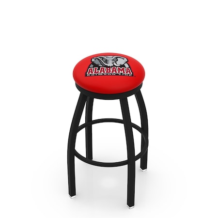 Holland Bar Stool Co 25" Blk Wrinkle Alabama Swivel Bar Stool, Accent Ring L8B2B25AL-Ele
