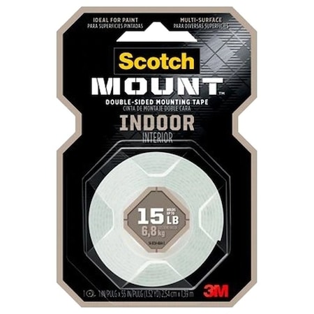 Scotch 314DC Mounting Tape, 125 in L, 1 in W, White 314H-MED-DC