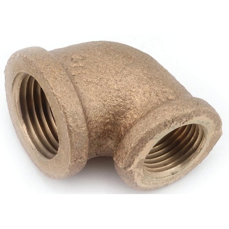 Anderson Metals Reducing Pipe Elbow, 3/8 x 1/4 in, FIP, 90 deg Angle, Brass, 200 psi Pressure 738105-0604