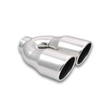 Vibrant 2.5 in. Inlet Dual 3.5 in. Outlet Round Stainless Steel Exhaust Tip 1326