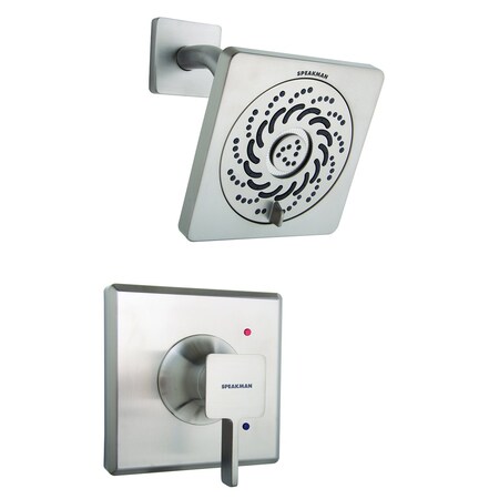 Speakman Easy Install Universal Shower Combination, 2.0 GPM, Brushed Nickel, Square SLV-1310-UNI-E2-BN