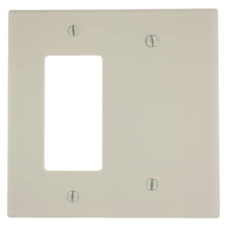 Leviton Combination Wallplate, Midway Size, Gang 2, Light Almond 80608-T