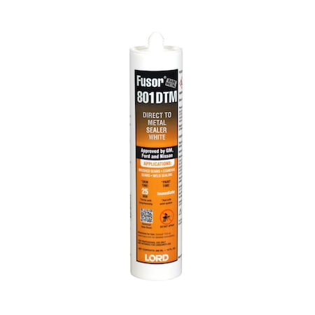 Lord Fusor Adhesives DTM Sealer, 10 oz Cartridge, White, Paste, 72 hr Curing 66623390996