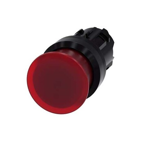 Siemens Illuminated mushroom pushbutton, 22 mm, round, plastic, red, 30 3SU1001-1AD20-0AA0-ZY11