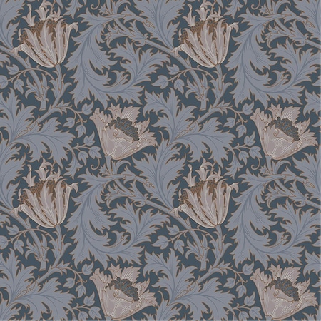 A-Street Prints Anemone Dark Blue Floral Trail Wallpaper 4153-82006