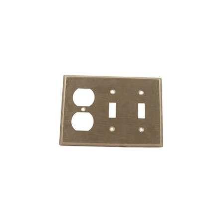 Leviton Wall Plate, Combination, Stainless Steel 84021-40