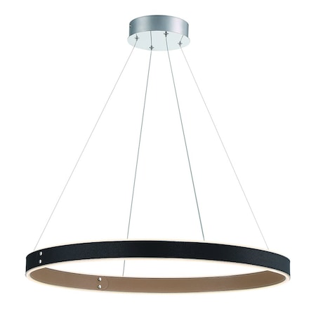 Eurofase Verdura Modern Integrated LED Indoor Chandelier, 1-Light, Round, Dimmable, Black/Brown 43897-018