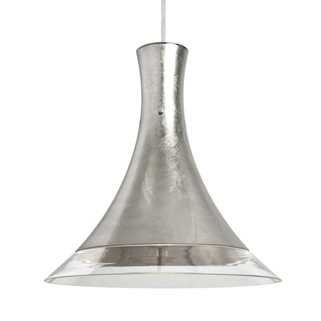 Besa Lighting Rio Cord Pendant, Silver Foil/Clear, Satin Nickel Finish, 1x60W Incandescent 1JT-RIOSF-SN