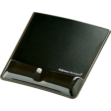 Fellowes Mouse Pad w/Wrist Support, Black, Standard 9182301