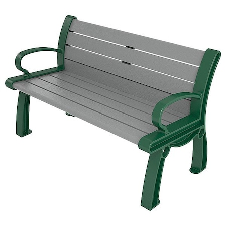 Ultrasite Heritage Outdoor Bench, 48 in L, Gray PB 4GRAGFHER