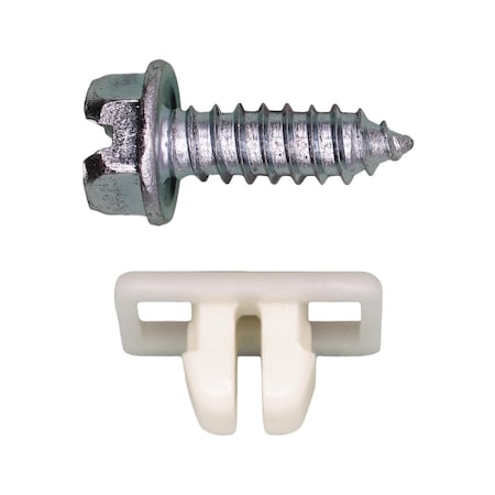 Auveco #14 x 3/4in Slotted Wash Head License Plate Screw with Nut, 25PK 11370