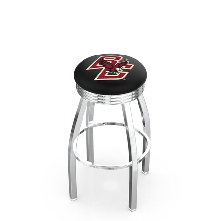 Holland Bar Stool Co 30" Chrome Boston College Swivel Bar Stool, Accent Ring L8C3C30BostnC