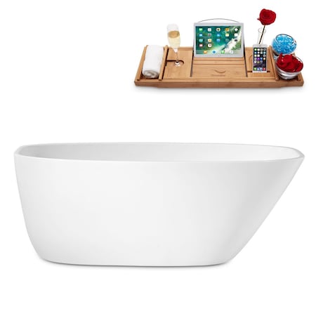 Streamline 59.1 in L, 29.5 in W, Glossy White, Acrylic, Reversible N1780BGM