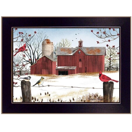 Homeroots Winter Friends 1 Black Framed Print Wall Art 415231