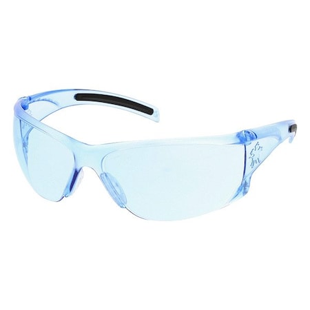 Mcr Safety Hulk HK1, Safety Glasses, Anti-Scratch, Light Blue Lens, Light Blue/Black Frame, Frameless, 1 PR HK113