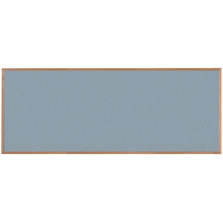 Aarco VIC Cork Bulletin Board, Red Oak Frame, Clear Lacquer Finish, Duck Egg Light Blue 48''Hx120''W OW48120162