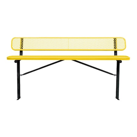 Leisure Craft Bench/Back, Ingroud Mount, 8ft., Yellow B8WBIG-YELLOW