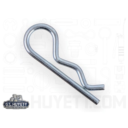 Huyett Bridge Pin, Zn Plt Spg Stl, .243 Wire Dia x 4 L x .940 In Eye Dia x Fits .75 to 1 Shft BP-219