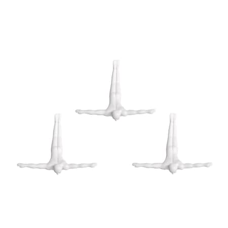 Homeroots Set of Three White Resin Diving Man Hanging Dimensional Sculpture, 3PK 332361