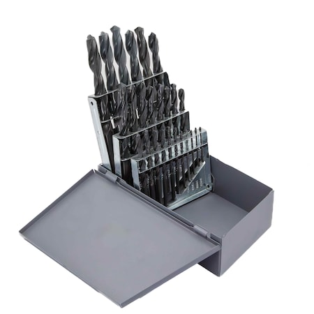 Drill America 25 Piece HSS Black Oxide Jobber Length Drill Bit Set, D/AN, 1.00mm - 13.00mm D/A4025-SET