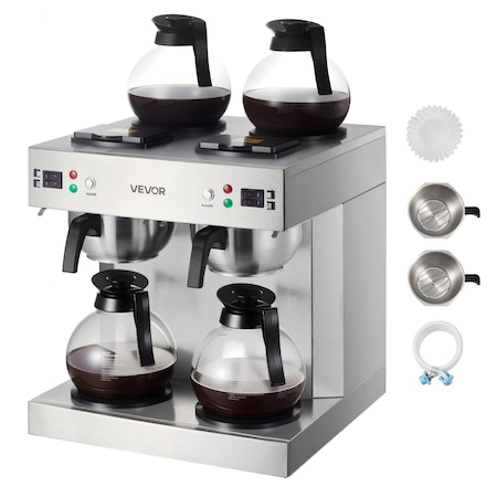Vevor Commercial Drip Coffee Maker 24 Cups with 4 Glass Carafes and 4 Warmers ARBD-386