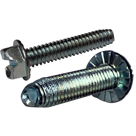 Newport Fasteners 1/4"-20 x 1/2 in, Zinc Plated Steel Flange Hex Head Slotted Drive, 800 PK 632383-800