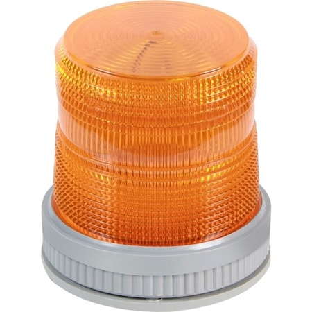 Edwards Signaling Warning Light, Amber, LED, 24V DC, 65 FPM, 3 3/4 in Dia., Surface 105XBRMA24D