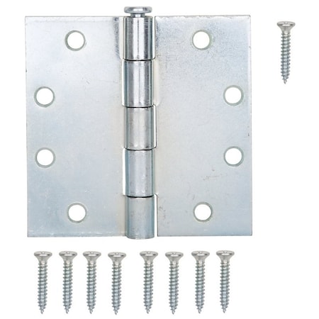 Prosource Utility Hinge, Steel, Zinc, Removable Pin, 180 deg Range of Motion, Full Mortise Mounting LR-064-PS