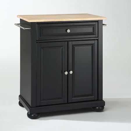 Crosley Alexandria Wood Top Portable Kitchen Island/Cart KF30021ABK