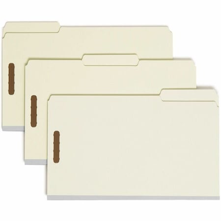 Smead Recycled Pressboard Fastener Folders, Legal Size, Gray-Green, PK25 20004