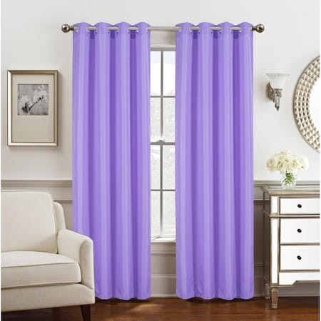 Olivia Gray 54 x 84 in. Gilbert Solid Single Grommet Curtain Panel, Lilac PNG31646