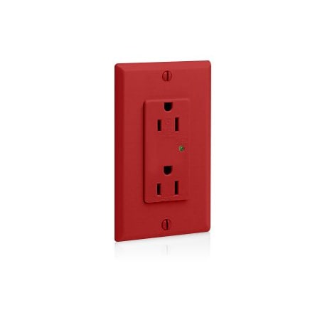Leviton Surge Protector Receptacle, 15 Amp, 125 Volt, 5-15R NEMA, Red 5280-R