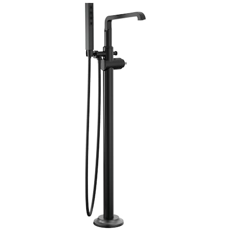 Delta Tetra Floor Mount Tub Filler Trim In Matte Black T4789-BLLHP-FL